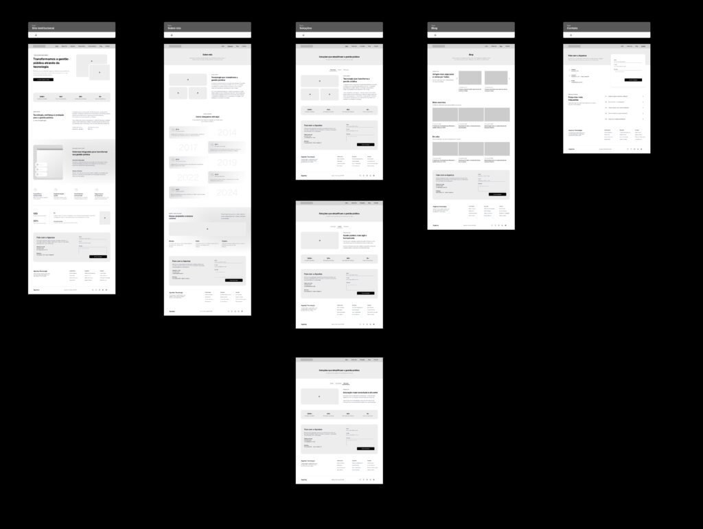 Wireframe de baixa fidelidade do redesign Appolus