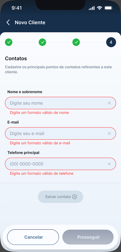 02 · Validação de contatos