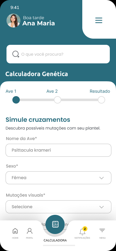 Aplicativo · Calculadora genética