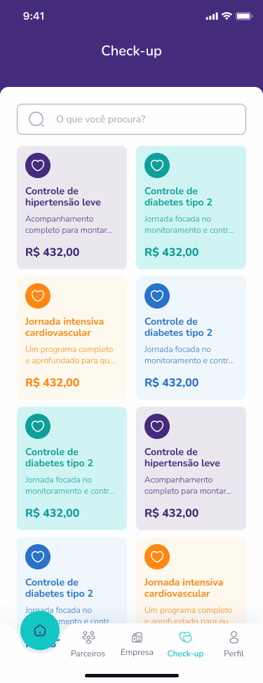Aplicativo · Check-up